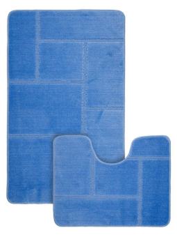 Набор ковриков для ванной комнаты "STANDART" 2 пр голубой 60*100, 60*50 см 1/10