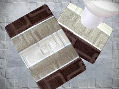 Набор ковриков для ванной комнаты "AVANGARD" 2 пр светло-бежевый 60*100, 60*50 см 1/10
