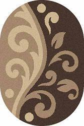 Ковры тканные Платинум 100*200 t621 OVAL D.BEIGE-BROWN