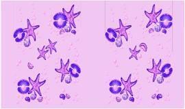 Шторки для ванн "Альфа-Стиль" Морские звезды розовые (А)180*180 см 1/40
