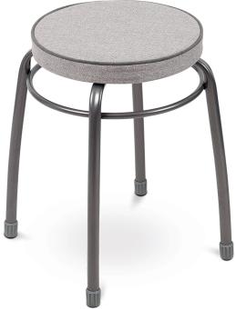 Табурет "Фабрик 4" на 4-х опорах с ободом круглое сиденье, мебельная ткань ТФ04/С серый 1/5