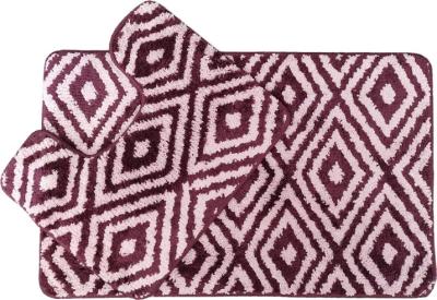 Набор ковриков для ванной "POLYSTAR" из микрофибры Т97+T90 2пр. винно-розовый 60*100, 50*60см 1/15