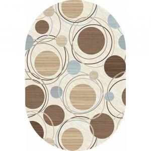 Ковры тканные Делюкс Валенсия 80*150 d301 OVAL CREAM-BROWN