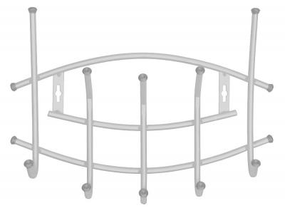 Вешалка настенная металл Ника-Премиум на 5 крючков 44*30*8,5см ВНП3/С серебро 1/5