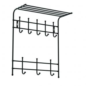 Вешалка настенная металл Ника-Премиум с полкой на 8 крючков 59*27*71см ВПТ8/Ч черный 1/5