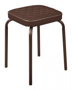 Табурет "HAUSHALT" на 4-х опорах квадратное сиденье, мебельная ткань НТ3/BR коричневый 1/10