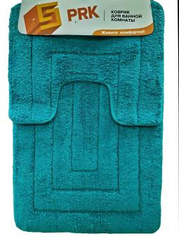 Набор ковриков для ванной "POLYSTAR" из микрофибры 113 2пр. бутылочно-зеленый 60*100, 50*60см 1/15
