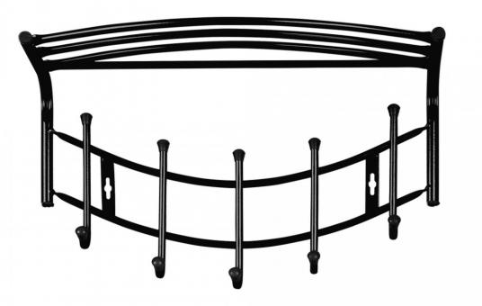 Вешалка настенная металл HAUSHALT с полкой на 5 крючков 52,5*30*23,5см НВН1/В черный 1/5