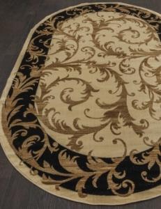 Ковры тканные Олимпус 100*200 d156 OVAL CREAM-BLACK