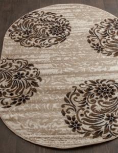 Ковры тканные Делюкс Валенсия 150*230 d303 OVAL CREAM-BROWN