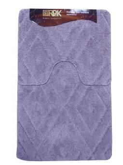 Набор ковриков для ванной "POLYSTAR" из микрофибры Т158 2пр. лиловый 60*100, 50*60см 1/15