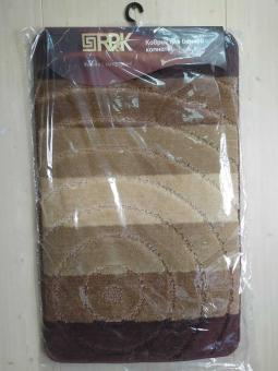Набор ковриков для ванной комнаты "AVANGARD" 2 пр коричневый 50*80, 50*40 см 1/10