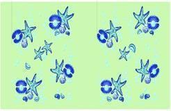 Шторки для ванн "Альфа-Стиль" Морские звезды зеленый (А)180*180 см 1/40